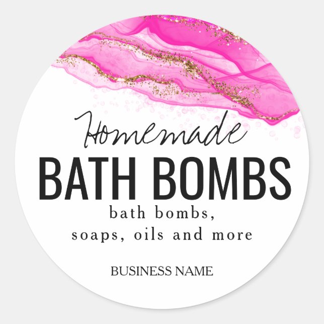 custom homemade bath bombs label (Front)