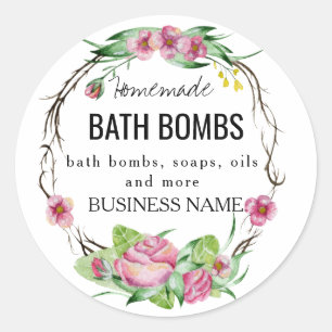 custom homemade bath bombs label