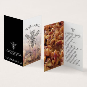 Custom Homemade Caramel-Pecan Bars Honey Labels Business Card