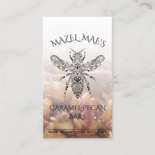 Custom Homemade Caramel-Pecan Bars HoneyBee Recipe Business Card