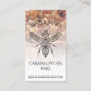 Custom Homemade Caramel-Pecan Bars HoneyBee Recipe Business Card