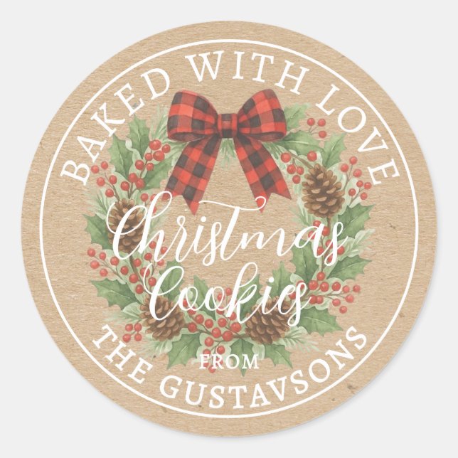 Custom Homemade Christmas Cookies Label Sheet (Front)