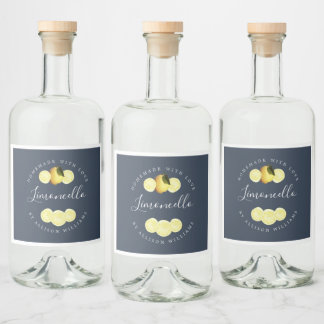 Custom Homemade Dark Blue Limoncello Label