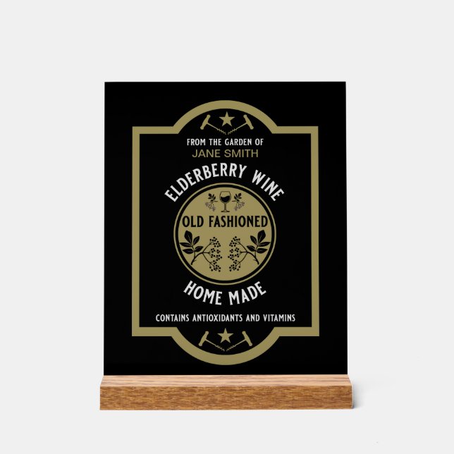 Custom Homemade Elderberry Acrylic Sign (Front)