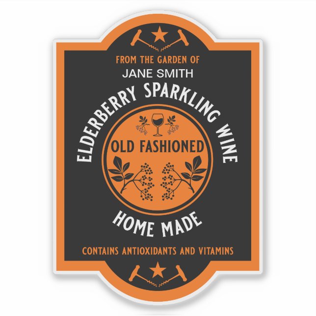 Custom Homemade Elderberry Sparkling  (Front)