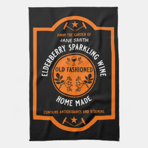 Custom Homemade Elderberry Sparkling  Tea Towel