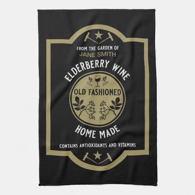 Custom Homemade Elderberry Tea Towel (Vertical)