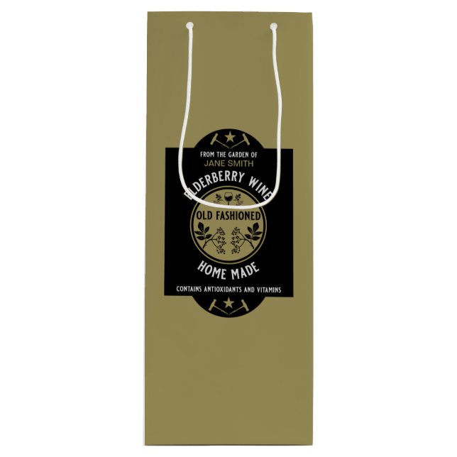 Custom Homemade Elderberry Wine Gift Bag (Front)