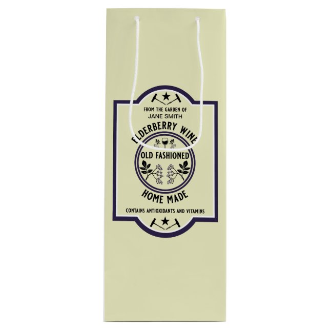 Custom Homemade Elderberry Wine Gift Bag (Front)
