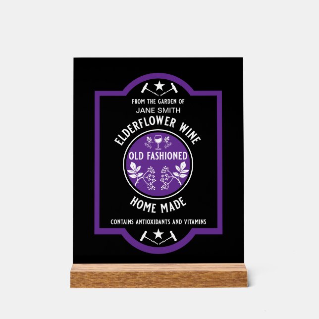 Custom Homemade Elderflower Acrylic Sign (Front)