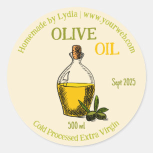 Custom Homemade Extra Virgin Olive Oil Label