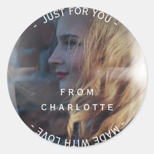 Custom Homemade For You Photo Sweet Bubble Classic Round Sticker