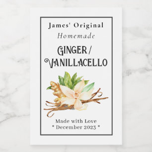 Custom Homemade Ginger/Vanillacello Label