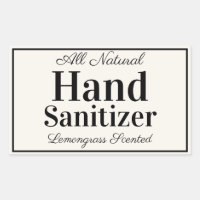 Custom Homemade Hand Sanitizer Simple and Elegant