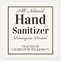 Custom Homemade Hand Sanitizer Simple Cream