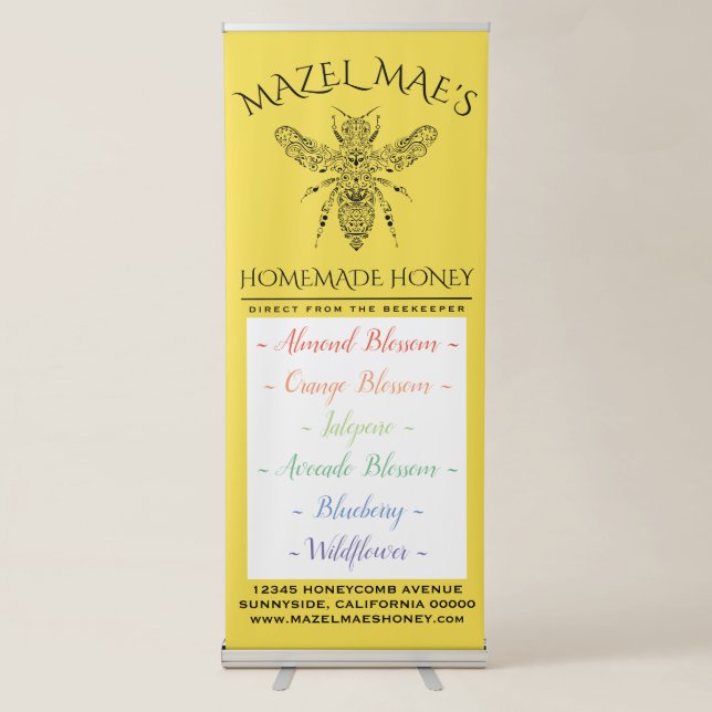Custom Homemade Honey Flavours Retractable Banner (Front)