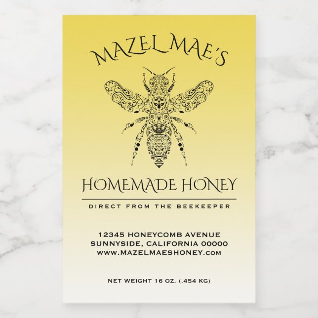 Custom Homemade Honey Food Label (Single Label)