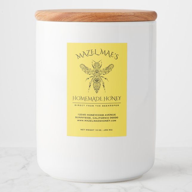 Custom Homemade Honey Food Label (Front)