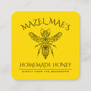 Custom Homemade Honey Square Business Card