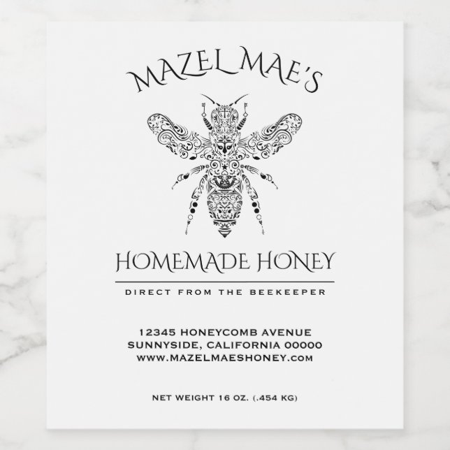 Custom Homemade Honey Wine Label (Single Label)