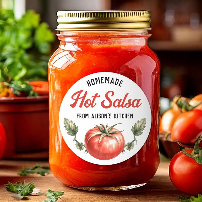 Custom Homemade Hot Salsa Canning label (Creator Uploaded)