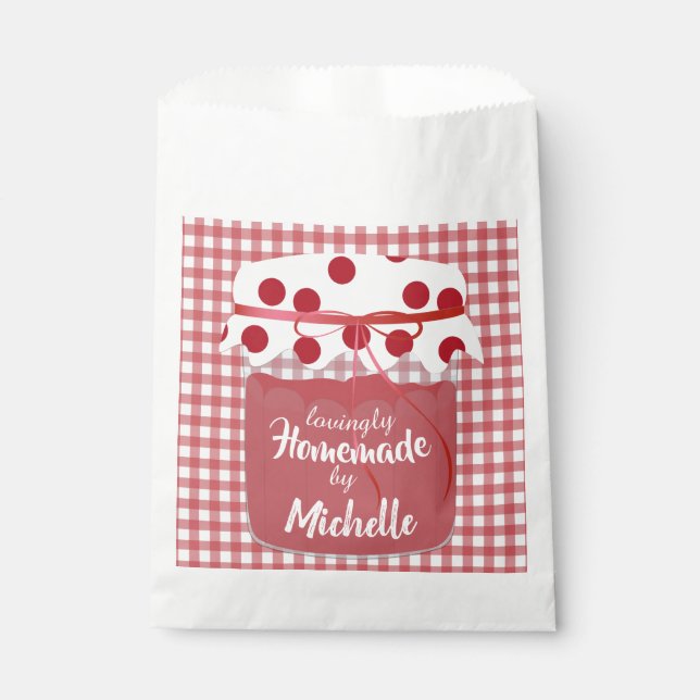 Custom Homemade Jam and Gingham Favour Bags (Front)