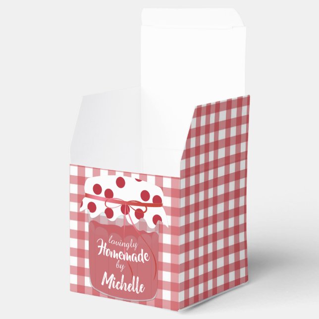Custom Homemade Jam and Gingham Favour Box (Opened)
