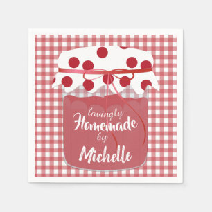 Custom Homemade Jam and Gingham Napkin