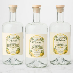 Custom Homemade Lemoncello Label Vintage Lemons