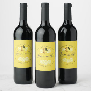 Custom Homemade Limoncello Bottle Label Yellow