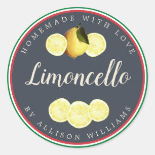 Custom Homemade Limoncello Italian Flag Tricolore  Classic Round Sticker