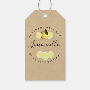 Custom Homemade Limoncello Kraft Paper Gift Tags