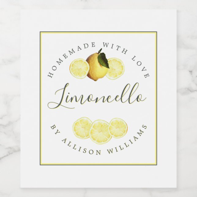 Custom Homemade Limoncello Label (Single Label)