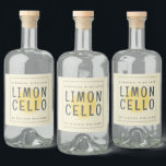 Custom Homemade Limoncello Label<br><div class="desc">Elegant and modern limoncello bottle label with the text limoncello,  homemade with love and your name in chic script and modern typography on an antique white background with a stylish touch of pretty lemon slice. Simply add your name or business. Exclusively designed for you by Happy Dolphin Studio!</div>