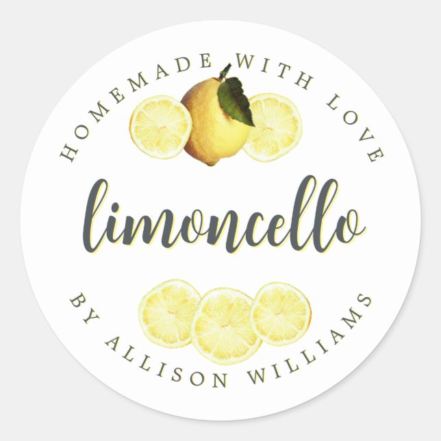 Custom Homemade Limoncello Label (Front)