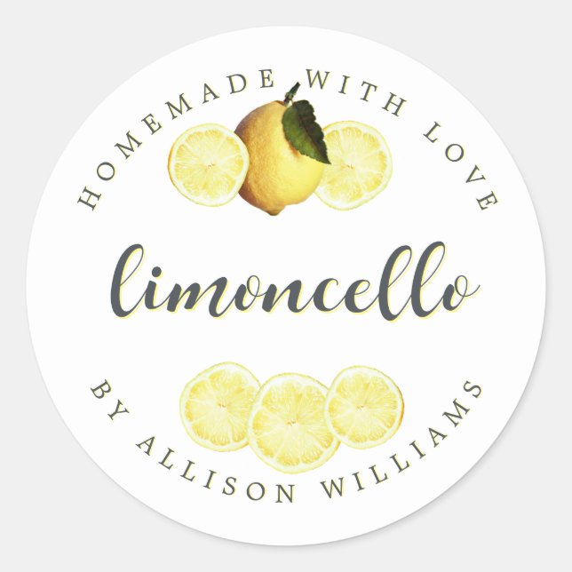 Custom Homemade Limoncello Label (Front)