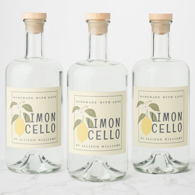 Custom Homemade Limoncello Label (Bottles)
