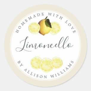 Custom Homemade Limoncello Label Antique White