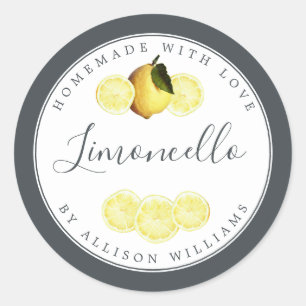 Custom Homemade Limoncello Label Off-Black