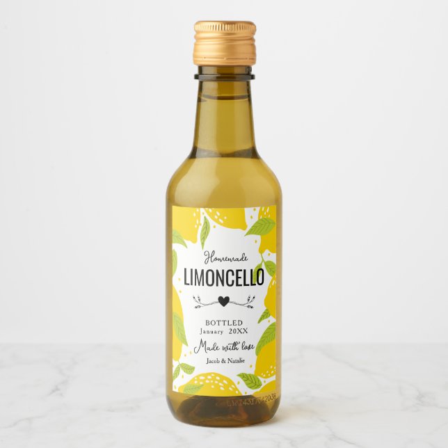 custom homemade limoncello wedding favour liquor b wine label (Front)