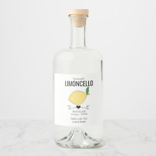 custom homemade limoncello wedding favour liquor bottle label