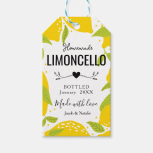 custom homemade limoncello wedding favour liquor gift tags