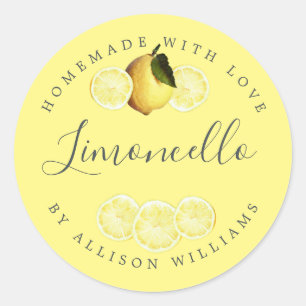 Custom Homemade Limoncello Yellow Label
