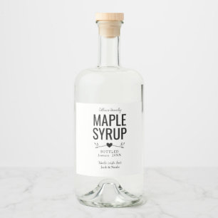 custom homemade maple syrup wedding favour liquor bottle label