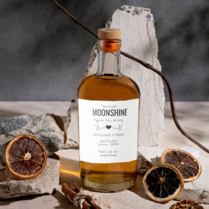 custom homemade moonshine wedding favour liquor bottle label