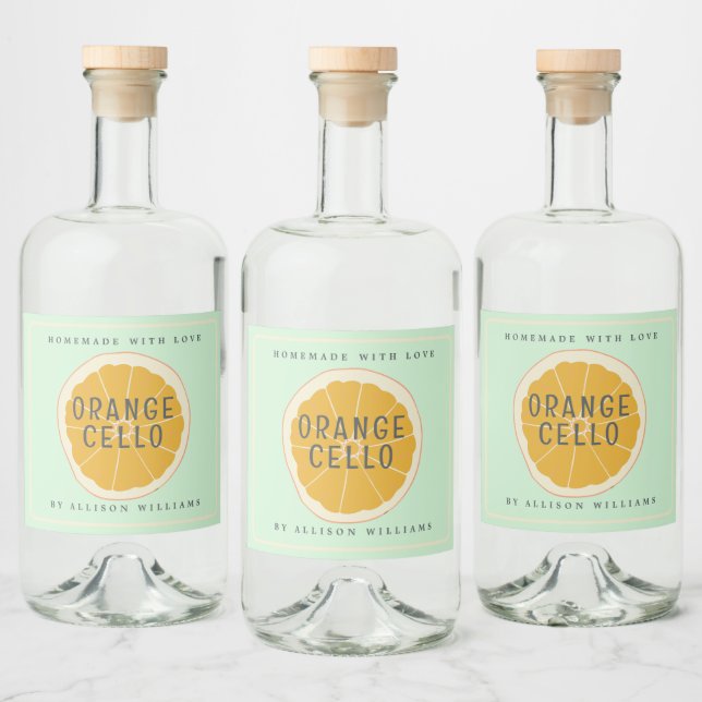 Custom Homemade Orangecello Label (Bottles)