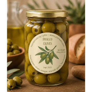 Custom Homemade Pickled Olives Label