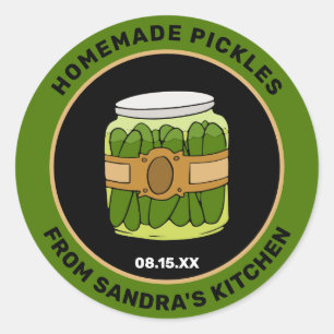 Custom Homemade Pickles   Jar Food Labels