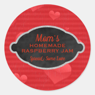 Custom Homemade Raspberry Jam Canning Jar Lid Classic Round Sticker
