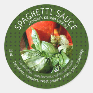 Custom Homemade Spaghetti Sauce Classic Round Sticker